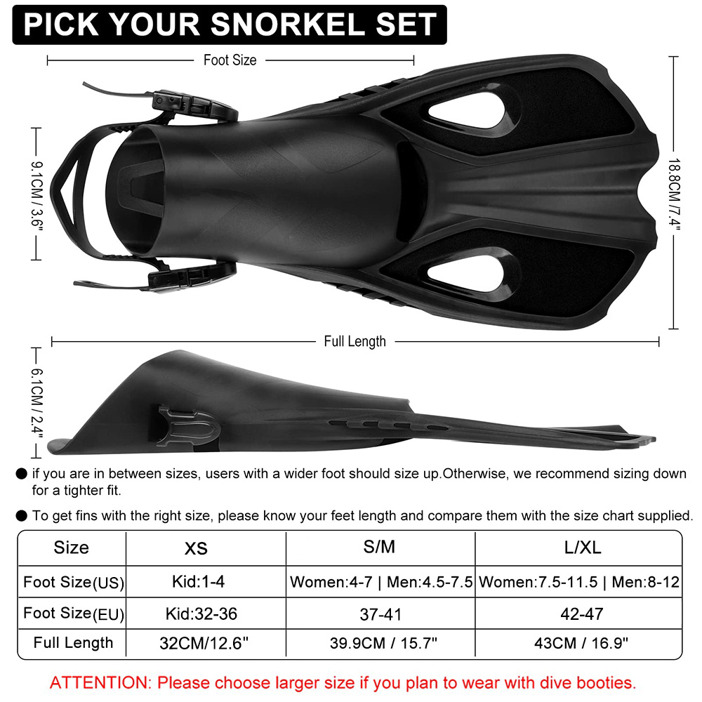 Snorkel Fins - Short Adjustabl - огляд і ціна Snorkel Dry Top