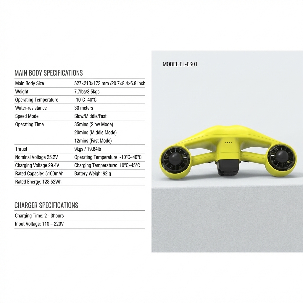 Electric Sea Scooter 30m Under - огляд і ціна Snorkel Dry Top